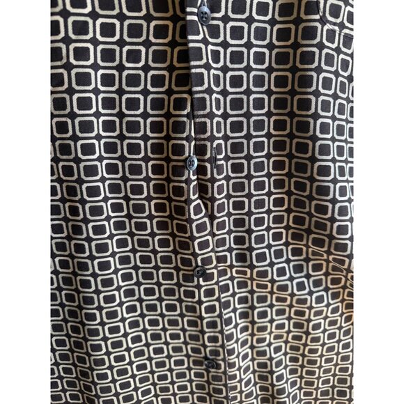 Paul Fredrick Mens DXL Short Sleeve 100% Silk Geometric Print Button-Up Shirt XL - Picture 6 of 10